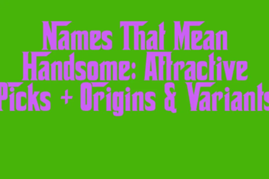 Names That Mean Handsome Attractive Picks Origins Variants