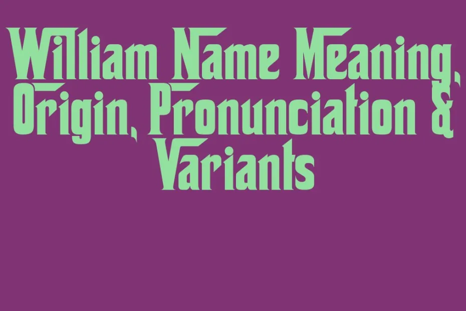 William Name Meaning Origin Pronunciation Variants