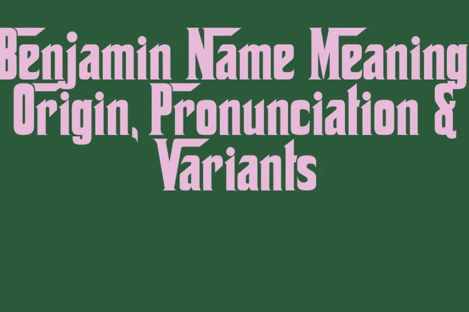 Benjamin Name Meaning Origin Pronunciation Variants