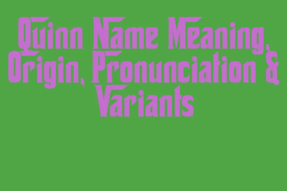 Quinn Name Meaning Origin Pronunciation Variants