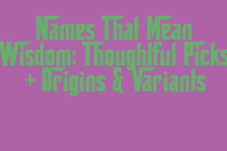 Names That Mean Wisdom Thoughtful Picks Origins Variants