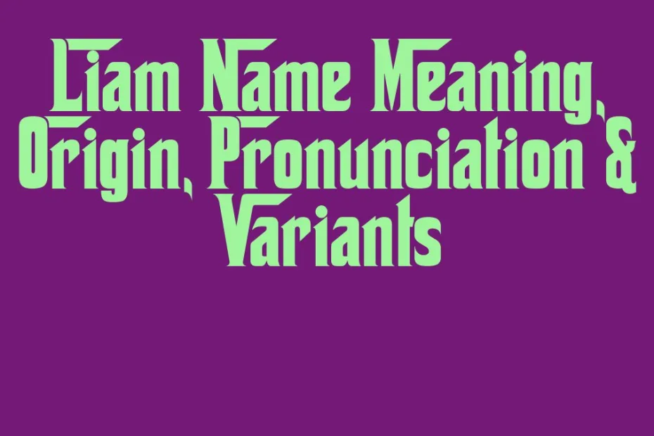 Liam Name Meaning Origin Pronunciation Variants
