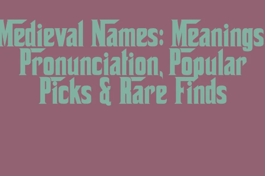Medieval Names Meanings Pronunciation Popular Picks Rare Finds