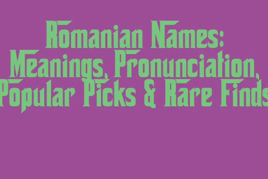 Romanian Names Meanings Pronunciation Popular Picks Rare Finds