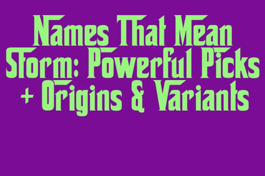 Names That Mean Storm Powerful Picks Origins Variants