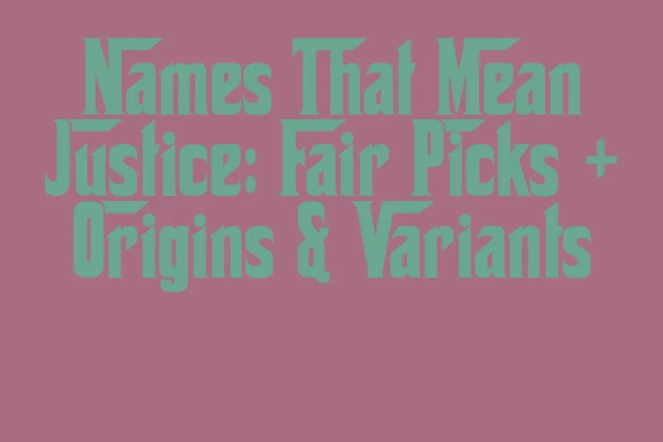 Names That Mean Justice Fair Picks Origins Variants
