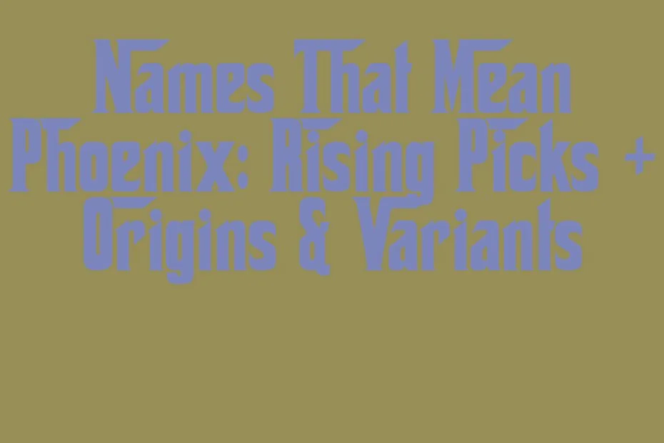 Names That Mean Phoenix Rising Picks Origins Variants